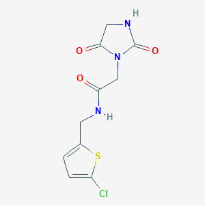 molecular formula C10H10ClN3O3S B3804055 N-[(5-chloro-2-thienyl)methyl]-2-(2,5-dioxo-1-imidazolidinyl)acetamide 