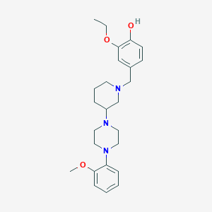 molecular formula C25H35N3O3 B3804057 2-ethoxy-4-({3-[4-(2-methoxyphenyl)-1-piperazinyl]-1-piperidinyl}methyl)phenol 