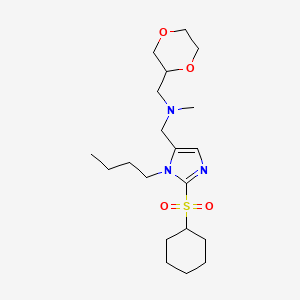 1-[1-butyl-2-(cyclohexylsulfonyl)-1H-imidazol-5-yl]-N-(1,4-dioxan-2-ylmethyl)-N-methylmethanamine