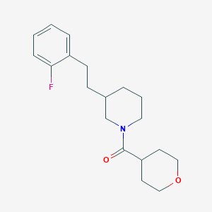 molecular formula C19H26FNO2 B3804075 3-[2-(2-fluorophenyl)ethyl]-1-(tetrahydro-2H-pyran-4-ylcarbonyl)piperidine 
