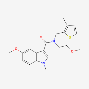 5-methoxy-N-(2-methoxyethyl)-1,2-dimethyl-N-[(3-methyl-2-thienyl)methyl]-1H-indole-3-carboxamide