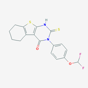 molecular formula C17H14F2N2O2S2 B380409 3-[4-(difluoromethoxy)phenyl]-2-sulfanyl-5,6,7,8-tetrahydro[1]benzothieno[2,3-d]pyrimidin-4(3H)-one 