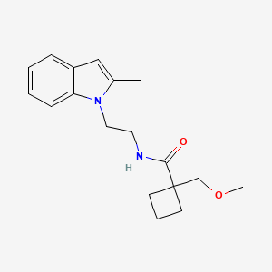 molecular formula C18H24N2O2 B3804093 1-(methoxymethyl)-N-[2-(2-methyl-1H-indol-1-yl)ethyl]cyclobutanecarboxamide 