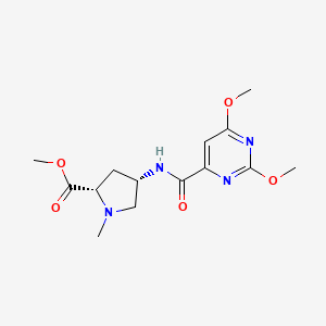 molecular formula C14H20N4O5 B3804103 methyl (2S,4S)-4-{[(2,6-dimethoxypyrimidin-4-yl)carbonyl]amino}-1-methylpyrrolidine-2-carboxylate 