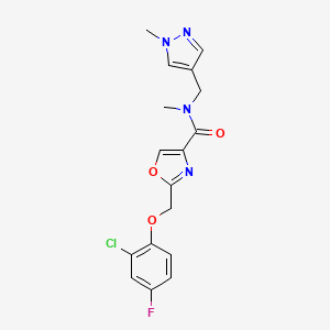 2-[(2-chloro-4-fluorophenoxy)methyl]-N-methyl-N-[(1-methyl-1H-pyrazol-4-yl)methyl]-1,3-oxazole-4-carboxamide