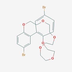molecular formula C22H26Br2O6 B380412 3,6-Dibromo-10,11,13,14,16,17,19,20,22,23-decahydrodibenzo[q,s][1,4,7,10,13,16]hexaoxacycloicosine 