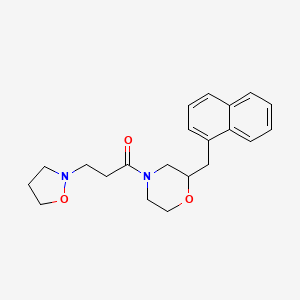 molecular formula C21H26N2O3 B3804127 4-[3-(2-isoxazolidinyl)propanoyl]-2-(1-naphthylmethyl)morpholine 