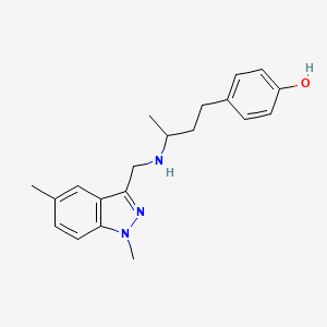 molecular formula C20H25N3O B3804129 4-(3-{[(1,5-dimethyl-1H-indazol-3-yl)methyl]amino}butyl)phenol 