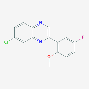 molecular formula C15H10ClFN2O B3804159 7-chloro-2-(5-fluoro-2-methoxyphenyl)quinoxaline 