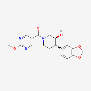 (3S*,4S*)-4-(1,3-benzodioxol-5-yl)-1-[(2-methoxypyrimidin-5-yl)carbonyl]piperidin-3-ol