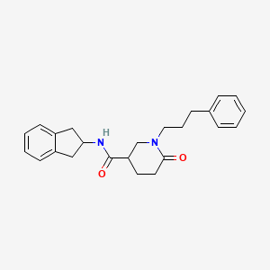 N-(2,3-dihydro-1H-inden-2-yl)-6-oxo-1-(3-phenylpropyl)-3-piperidinecarboxamide