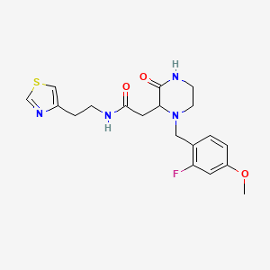 2-[1-(2-fluoro-4-methoxybenzyl)-3-oxo-2-piperazinyl]-N-[2-(1,3-thiazol-4-yl)ethyl]acetamide