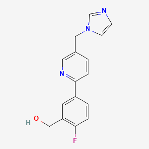 {2-fluoro-5-[5-(1H-imidazol-1-ylmethyl)pyridin-2-yl]phenyl}methanol