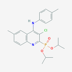 molecular formula C23H28ClN2O3P B380423 3-Chlor-2-di(propan-2-yloxy)phosphoryl-6-methyl-N-(4-methylphenyl)chinolin-4-amin CAS No. 326008-30-4