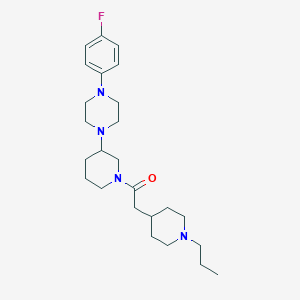 molecular formula C25H39FN4O B3804233 1-(4-fluorophenyl)-4-{1-[(1-propyl-4-piperidinyl)acetyl]-3-piperidinyl}piperazine 