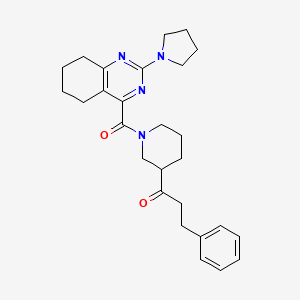 3-phenyl-1-(1-{[2-(1-pyrrolidinyl)-5,6,7,8-tetrahydro-4-quinazolinyl]carbonyl}-3-piperidinyl)-1-propanone