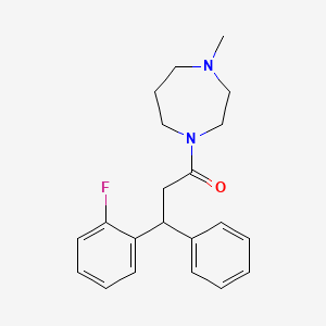 molecular formula C21H25FN2O B3804239 1-[3-(2-fluorophenyl)-3-phenylpropanoyl]-4-methyl-1,4-diazepane 