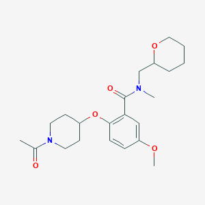 2-[(1-acetyl-4-piperidinyl)oxy]-5-methoxy-N-methyl-N-(tetrahydro-2H-pyran-2-ylmethyl)benzamide