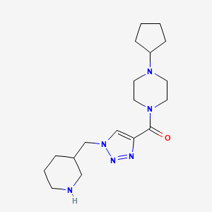 molecular formula C18H30N6O B3804246 1-cyclopentyl-4-{[1-(piperidin-3-ylmethyl)-1H-1,2,3-triazol-4-yl]carbonyl}piperazine 