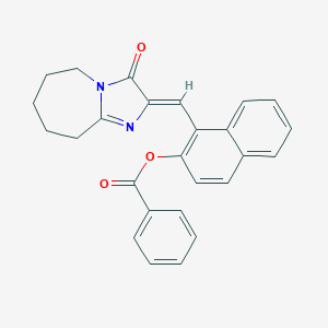 molecular formula C26H22N2O3 B380425 1-[(3-oxo-6,7,8,9-tetrahydro-3H-imidazo[1,2-a]azepin-2(5H)-ylidene)methyl]-2-naphthyl benzoate 