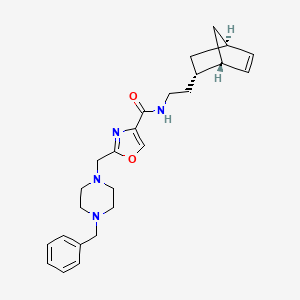 2-[(4-benzyl-1-piperazinyl)methyl]-N-{2-[(1S*,2S*,4S*)-bicyclo[2.2.1]hept-5-en-2-yl]ethyl}-1,3-oxazole-4-carboxamide