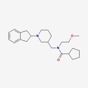 N-{[1-(2,3-dihydro-1H-inden-2-yl)-3-piperidinyl]methyl}-N-(2-methoxyethyl)cyclopentanecarboxamide