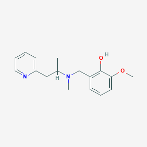 molecular formula C17H22N2O2 B3804284 2-methoxy-6-{[methyl(1-methyl-2-pyridin-2-ylethyl)amino]methyl}phenol 