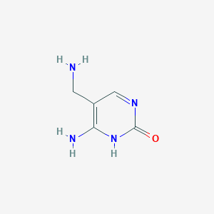 molecular formula C5H8N4O B038043 4-Amino-5-(aminomethyl)pyrimidin-2(1H)-one CAS No. 120908-32-9