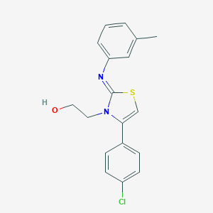 molecular formula C18H17ClN2OS B380431 2-(4-(4-chlorophenyl)-2-[(3-methylphenyl)imino]-1,3-thiazol-3(2H)-yl)ethanol 