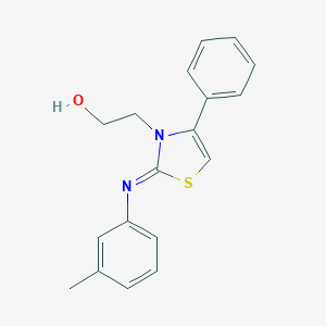 molecular formula C18H18N2OS B380432 2-(2-[(3-methylphenyl)imino]-4-phenyl-1,3-thiazol-3(2H)-yl)ethanol 
