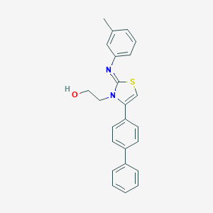 molecular formula C24H22N2OS B380433 2-(4-[1,1'-biphenyl]-4-yl-2-[(3-methylphenyl)imino]-1,3-thiazol-3(2H)-yl)ethanol 