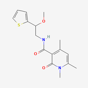 molecular formula C16H20N2O3S B3804331 N-[2-methoxy-2-(2-thienyl)ethyl]-1,4,6-trimethyl-2-oxo-1,2-dihydropyridine-3-carboxamide 
