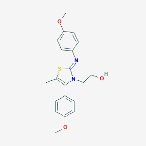 molecular formula C20H22N2O3S B380435 2-(4-(4-methoxyphenyl)-2-[(4-methoxyphenyl)imino]-5-methyl-1,3-thiazol-3(2H)-yl)ethanol 
