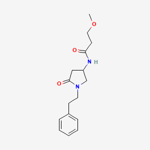 molecular formula C16H22N2O3 B3804353 3-methoxy-N-[5-oxo-1-(2-phenylethyl)-3-pyrrolidinyl]propanamide 