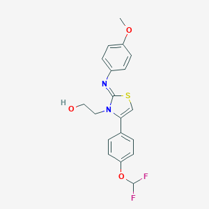 molecular formula C19H18F2N2O3S B380436 2-(4-[4-(difluoromethoxy)phenyl]-2-[(4-methoxyphenyl)imino]-1,3-thiazol-3(2H)-yl)ethanol 