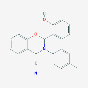 molecular formula C22H18N2O2 B380437 2-(2-Hydroxyphenyl)-3-(4-methylphenyl)-2,4-dihydro-1,3-benzoxazine-4-carbonitrile 