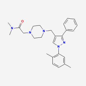 2-(4-{[1-(2,5-dimethylphenyl)-3-phenyl-1H-pyrazol-4-yl]methyl}-1-piperazinyl)-N,N-dimethylacetamide