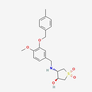 molecular formula C20H25NO5S B3804422 (3S*,4S*)-4-({4-methoxy-3-[(4-methylbenzyl)oxy]benzyl}amino)tetrahydro-3-thiopheneol 1,1-dioxide 