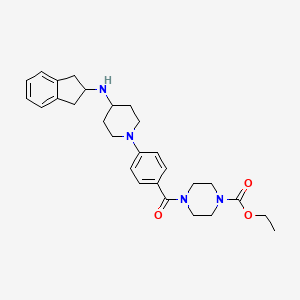 ethyl 4-{4-[4-(2,3-dihydro-1H-inden-2-ylamino)-1-piperidinyl]benzoyl}-1-piperazinecarboxylate