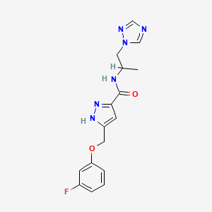 5-[(3-fluorophenoxy)methyl]-N-[1-methyl-2-(1H-1,2,4-triazol-1-yl)ethyl]-1H-pyrazole-3-carboxamide