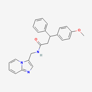 molecular formula C24H23N3O2 B3804467 N-(imidazo[1,2-a]pyridin-3-ylmethyl)-3-(4-methoxyphenyl)-3-phenylpropanamide 