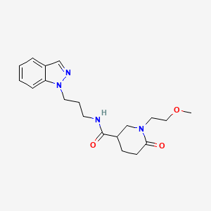 molecular formula C19H26N4O3 B3804476 N-[3-(1H-indazol-1-yl)propyl]-1-(2-methoxyethyl)-6-oxo-3-piperidinecarboxamide 