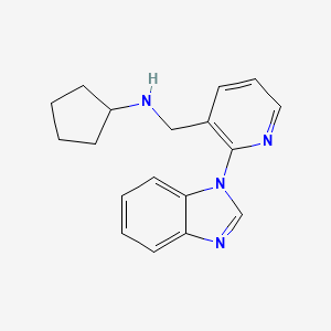 molecular formula C18H20N4 B3804484 N-{[2-(1H-benzimidazol-1-yl)-3-pyridinyl]methyl}cyclopentanamine 
