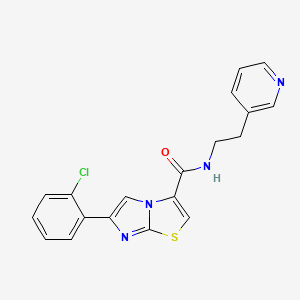 molecular formula C19H15ClN4OS B3804490 6-(2-chlorophenyl)-N-[2-(3-pyridinyl)ethyl]imidazo[2,1-b][1,3]thiazole-3-carboxamide 