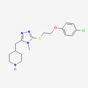 molecular formula C17H23ClN4OS B3804494 4-[(5-{[2-(4-chlorophenoxy)ethyl]thio}-4-methyl-4H-1,2,4-triazol-3-yl)methyl]piperidine 