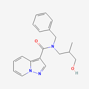 molecular formula C19H21N3O2 B3804509 N-benzyl-N-(3-hydroxy-2-methylpropyl)pyrazolo[1,5-a]pyridine-3-carboxamide 