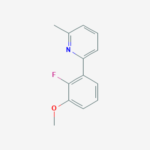 molecular formula C13H12FNO B3804513 2-(2-fluoro-3-methoxyphenyl)-6-methylpyridine 