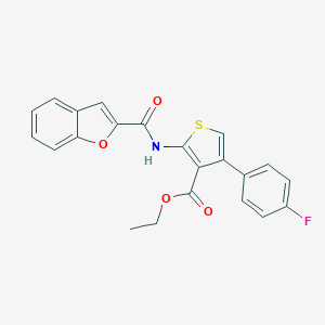 molecular formula C22H16FNO4S B380454 Ethyl 2-(benzofuran-2-carboxamido)-4-(4-fluorophenyl)thiophene-3-carboxylate CAS No. 315679-40-4