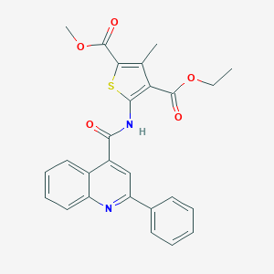 molecular formula C26H22N2O5S B380455 4-Ethyl 2-methyl 3-methyl-5-{[(2-phenyl-4-quinolinyl)carbonyl]amino}-2,4-thiophenedicarboxylate 