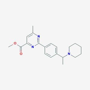 molecular formula C20H25N3O2 B3804555 methyl 6-methyl-2-[4-(1-piperidin-1-ylethyl)phenyl]pyrimidine-4-carboxylate 